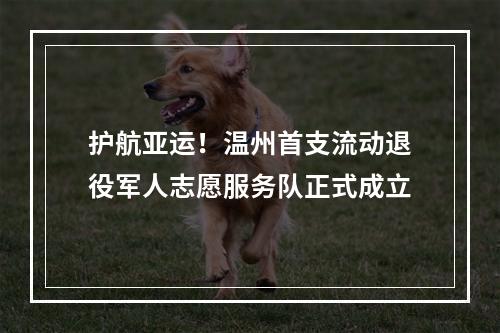 护航亚运！温州首支流动退役军人志愿服务队正式成立