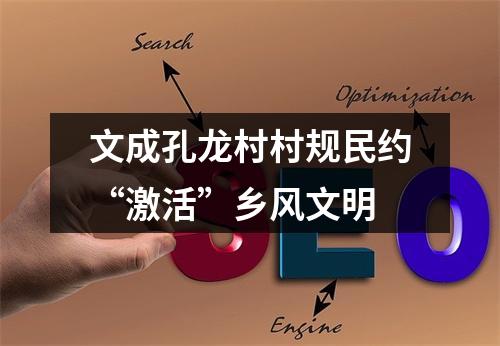 文成孔龙村村规民约“激活”乡风文明