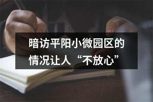 暗访平阳小微园区的情况让人“不放心”