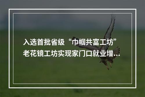 入选首批省级“巾帼共富工坊” 老花镜工坊实现家门口就业增收