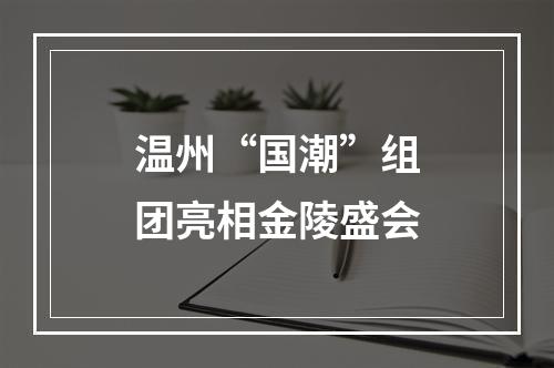 温州“国潮”组团亮相金陵盛会