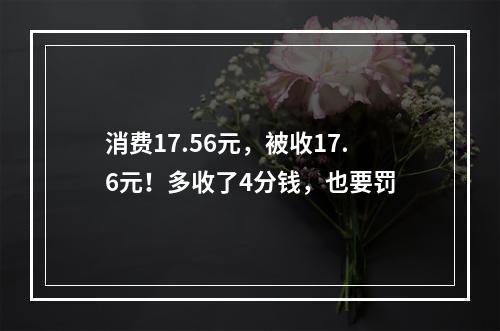 消费17.56元，被收17.6元！多收了4分钱，也要罚