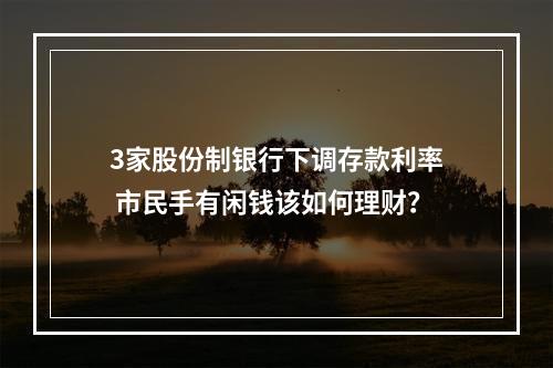 3家股份制银行下调存款利率 市民手有闲钱该如何理财？