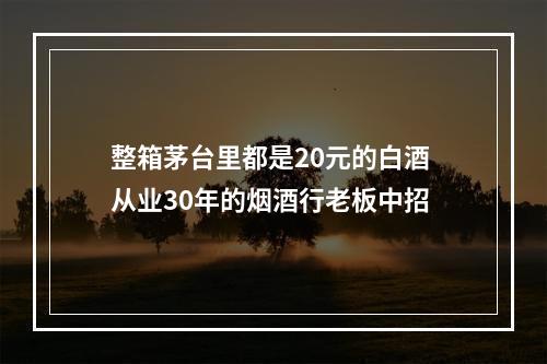 整箱茅台里都是20元的白酒 从业30年的烟酒行老板中招
