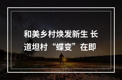 和美乡村焕发新生 长道坦村“蝶变”在即