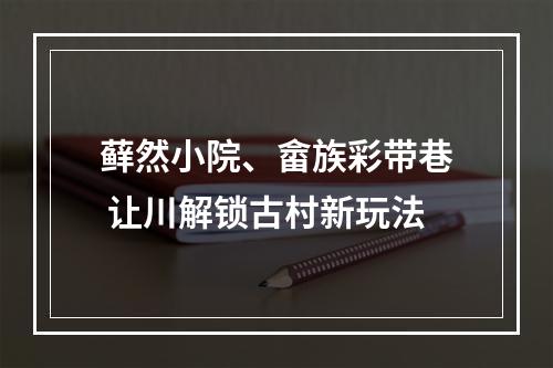 藓然小院、畲族彩带巷 让川解锁古村新玩法