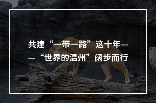共建“一带一路”这十年——“世界的温州”阔步而行