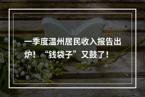 一季度温州居民收入报告出炉！“钱袋子”又鼓了！