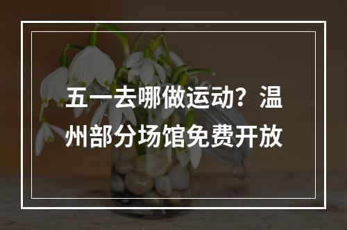 五一去哪做运动？温州部分场馆免费开放