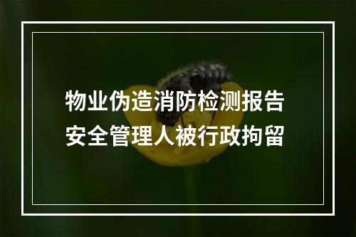 物业伪造消防检测报告 安全管理人被行政拘留