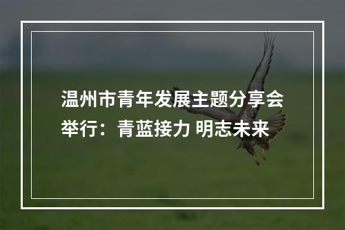 温州市青年发展主题分享会举行：青蓝接力 明志未来