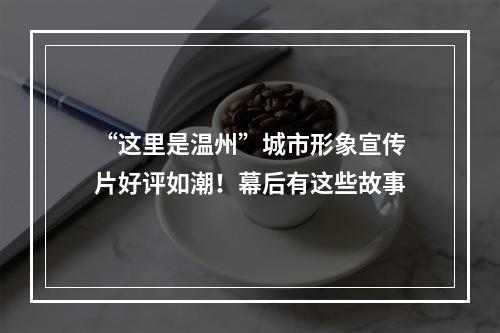 “这里是温州”城市形象宣传片好评如潮！幕后有这些故事