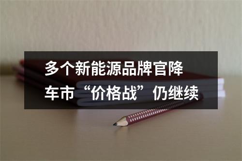 多个新能源品牌官降 车市“价格战”仍继续