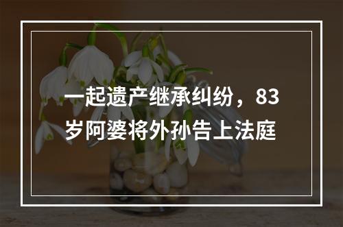 一起遗产继承纠纷，83岁阿婆将外孙告上法庭