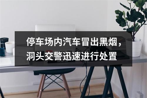 停车场内汽车冒出黑烟，洞头交警迅速进行处置