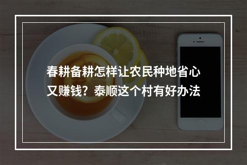 春耕备耕怎样让农民种地省心又赚钱？泰顺这个村有好办法
