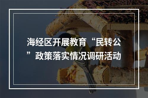 海经区开展教育“民转公”政策落实情况调研活动