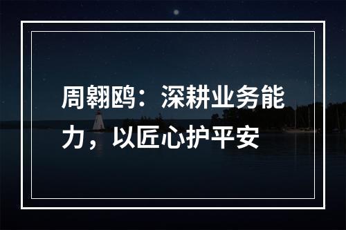 周翱鸥：深耕业务能力，以匠心护平安