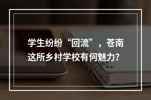 学生纷纷“回流”，苍南这所乡村学校有何魅力？