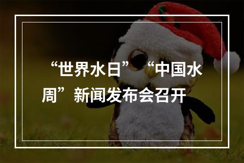 “世界水日”“中国水周”新闻发布会召开