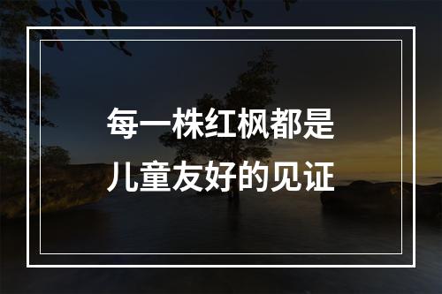 每一株红枫都是儿童友好的见证