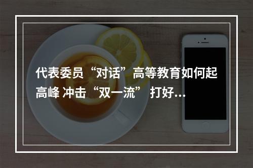 代表委员“对话”高等教育如何起高峰 冲击“双一流” 打好特色牌