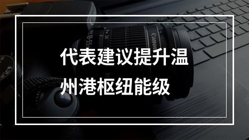代表建议提升温州港枢纽能级