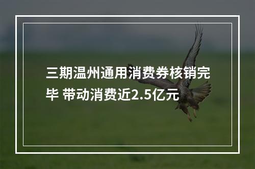 三期温州通用消费券核销完毕 带动消费近2.5亿元