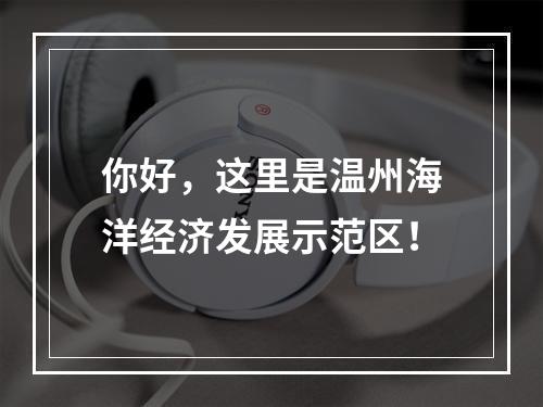 你好，这里是温州海洋经济发展示范区！