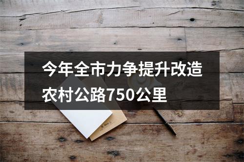 今年全市力争提升改造农村公路750公里