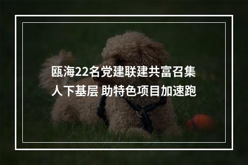 瓯海22名党建联建共富召集人下基层 助特色项目加速跑