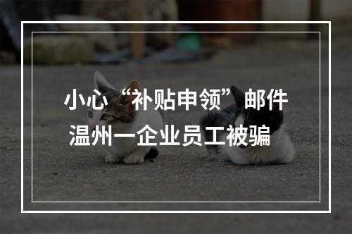 小心“补贴申领”邮件 温州一企业员工被骗