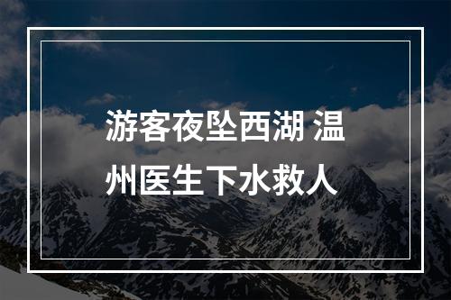 游客夜坠西湖 温州医生下水救人