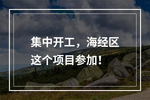 集中开工，海经区这个项目参加！