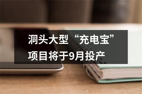洞头大型“充电宝”项目将于9月投产