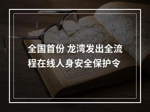 全国首份 龙湾发出全流程在线人身安全保护令