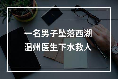 一名男子坠落西湖 温州医生下水救人