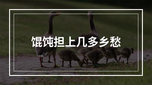 馄饨担上几多乡愁