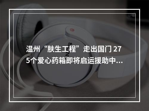 温州“肤生工程”走出国门 275个爱心药箱即将启运援助中非
