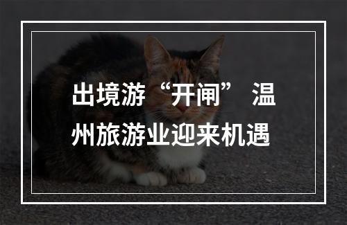 出境游“开闸” 温州旅游业迎来机遇