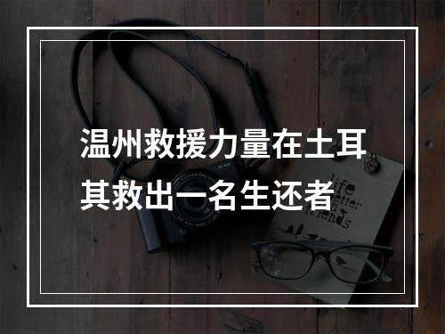温州救援力量在土耳其救出一名生还者