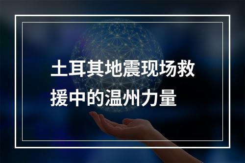 土耳其地震现场救援中的温州力量