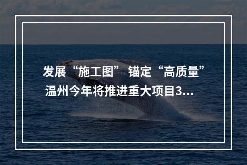 发展“施工图” 锚定“高质量” 温州今年将推进重大项目380个以上