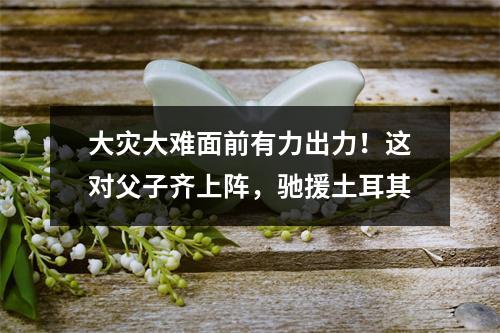 大灾大难面前有力出力！这对父子齐上阵，驰援土耳其