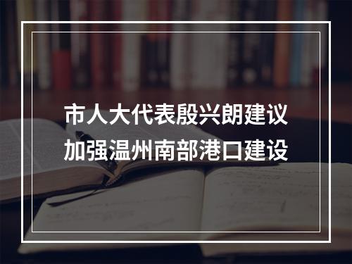 市人大代表殷兴朗建议加强温州南部港口建设