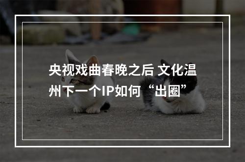 央视戏曲春晚之后 文化温州下一个IP如何“出圈”