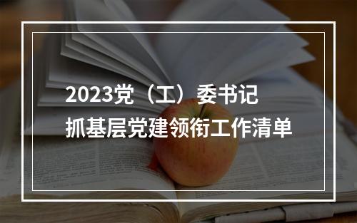2023党（工）委书记抓基层党建领衔工作清单
