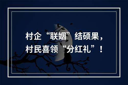 村企“联姻”结硕果，村民喜领“分红礼”！