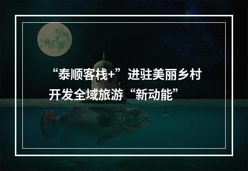 “泰顺客栈+”进驻美丽乡村 开发全域旅游“新动能”