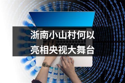 浙南小山村何以亮相央视大舞台